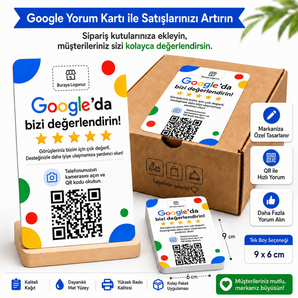 Google Yorum Kartı 6x9